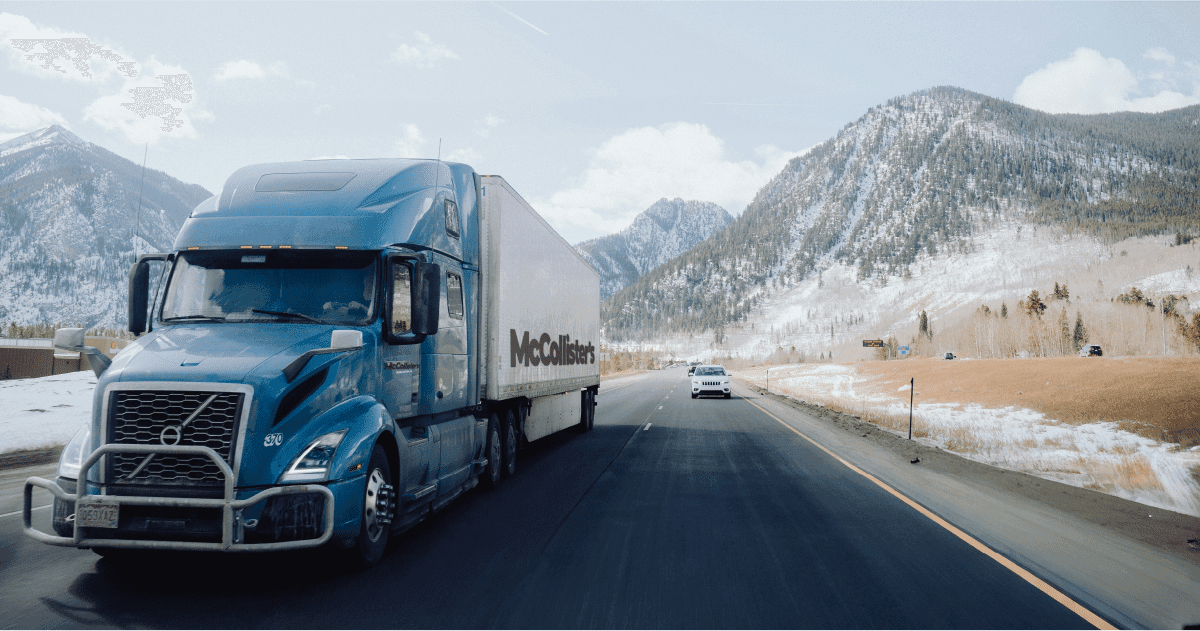 McCollister's truck on a mountain highway